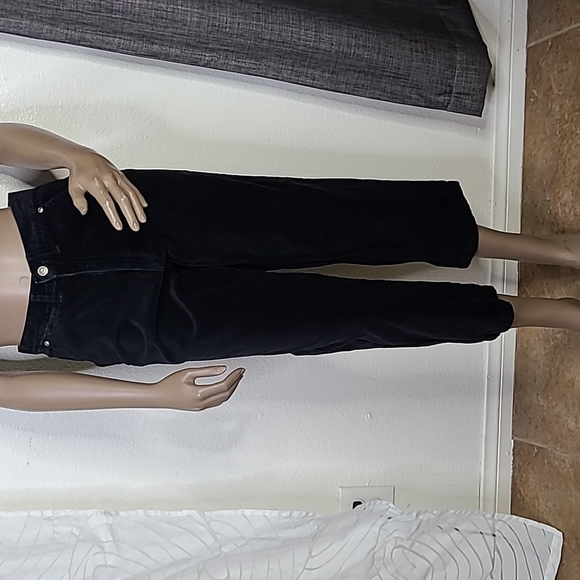 Cherokee Other - Cherokee Pants Size XL/14 Black Velveteen Flat Front Straight Leg Classic Cute